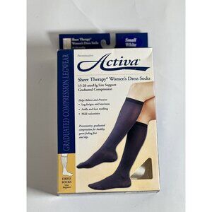 activa sheer therapy womens dress socks Small White